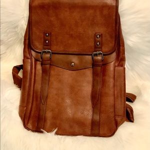 Vbiger Men’s PU Leather Vintage Laptop Backpack